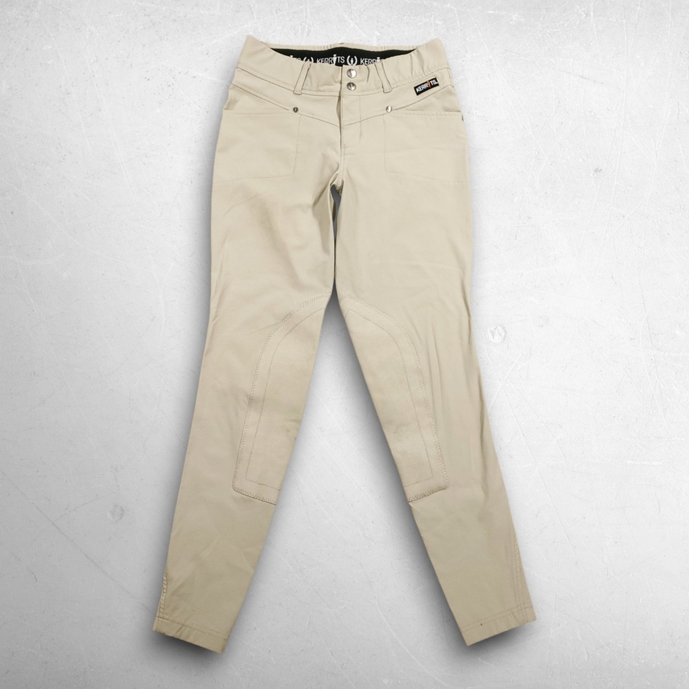 Kerrits Crossover Knee Patch Breeches Women S Tan Equestrian Horse Riding Pants
